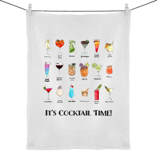 Cocktail Time Tea Towel