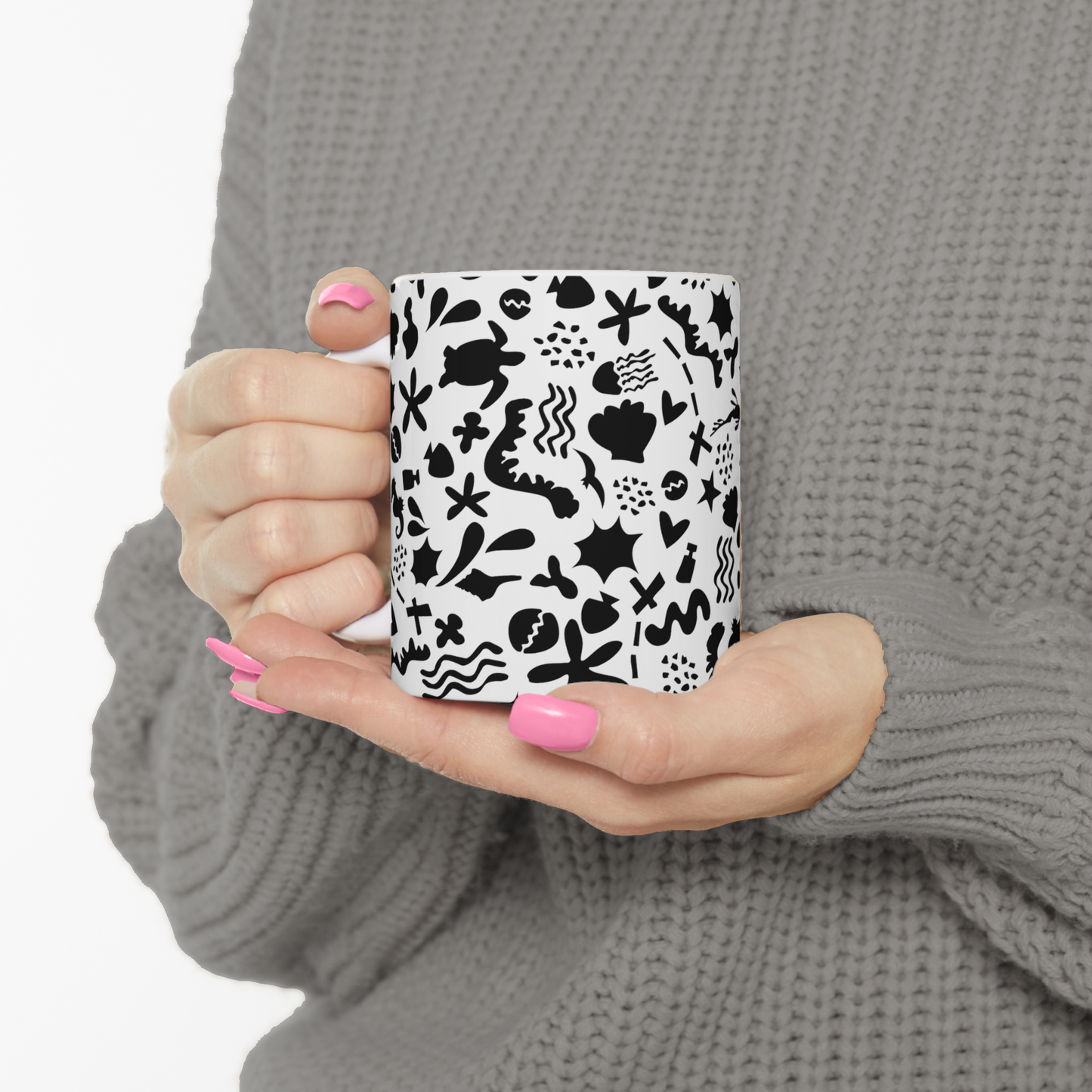 Beachside Mug - White Mono