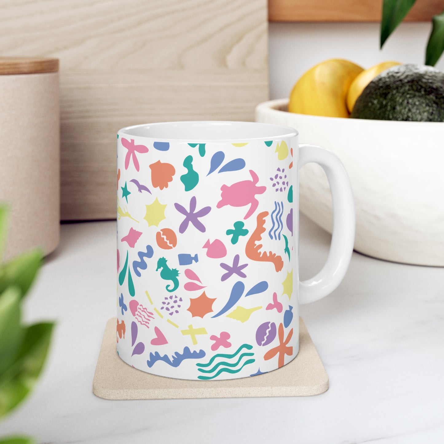 Beachside Mug - White Rainbow