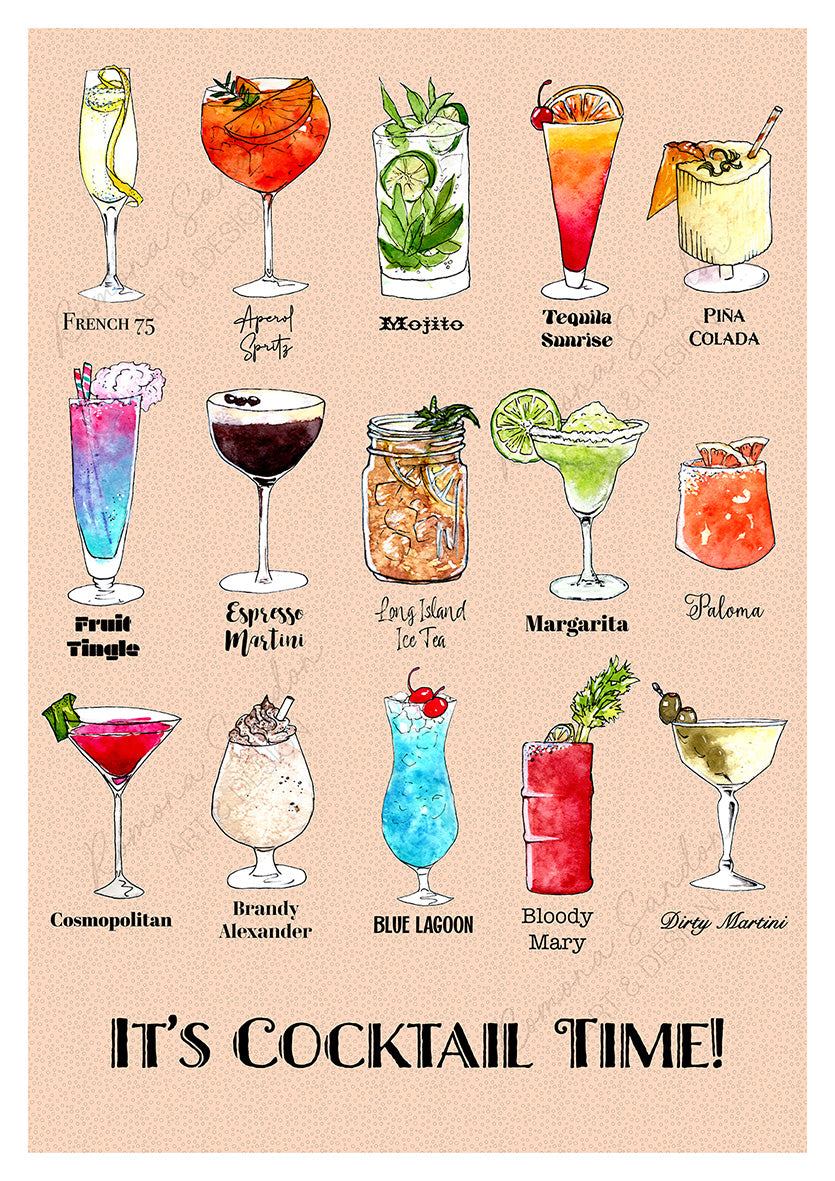 'Cocktail Time' Art Print – Romona Sandon Art & Design