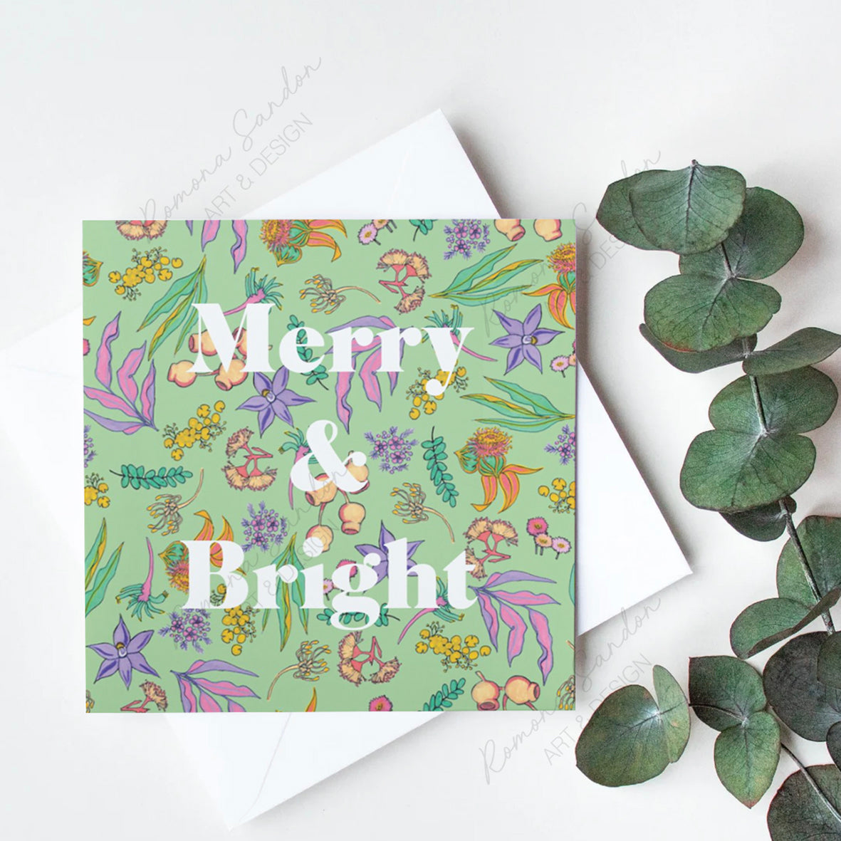 'Merry & Bright' Botanica Christmas Card