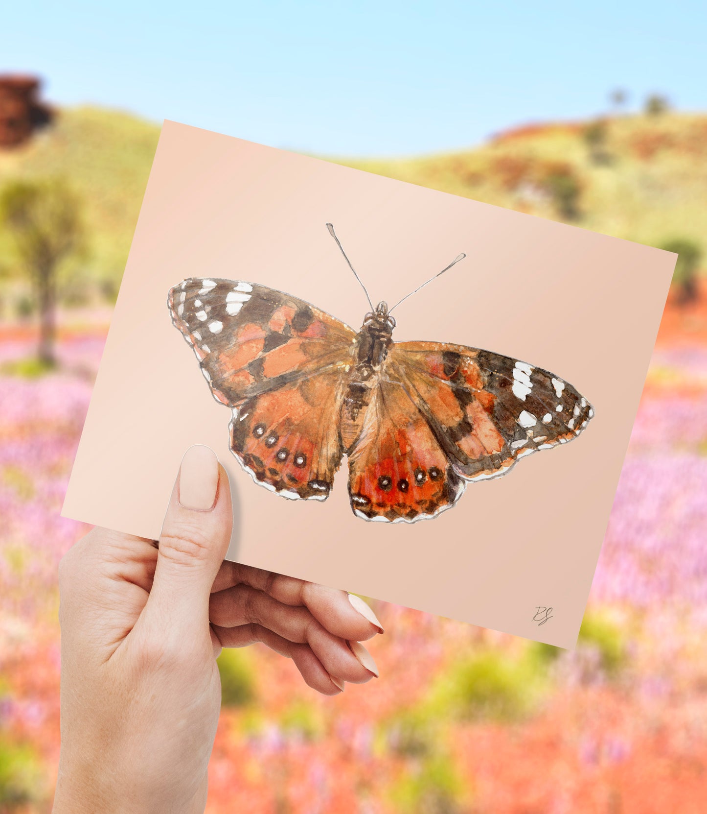 'Aussie Painted Lady' Card